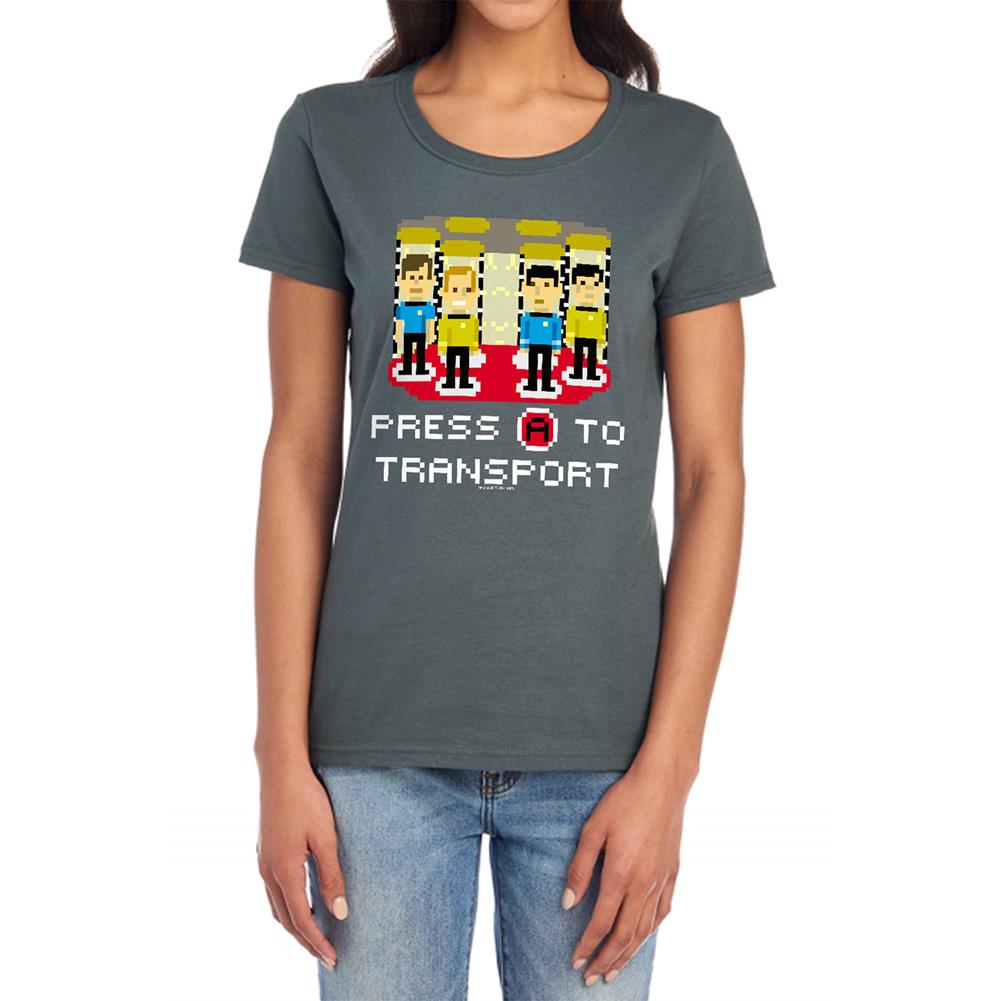 Star Trek Press A To Transport Women's 18/1 Cotton Short-Sleeve T-Shirt