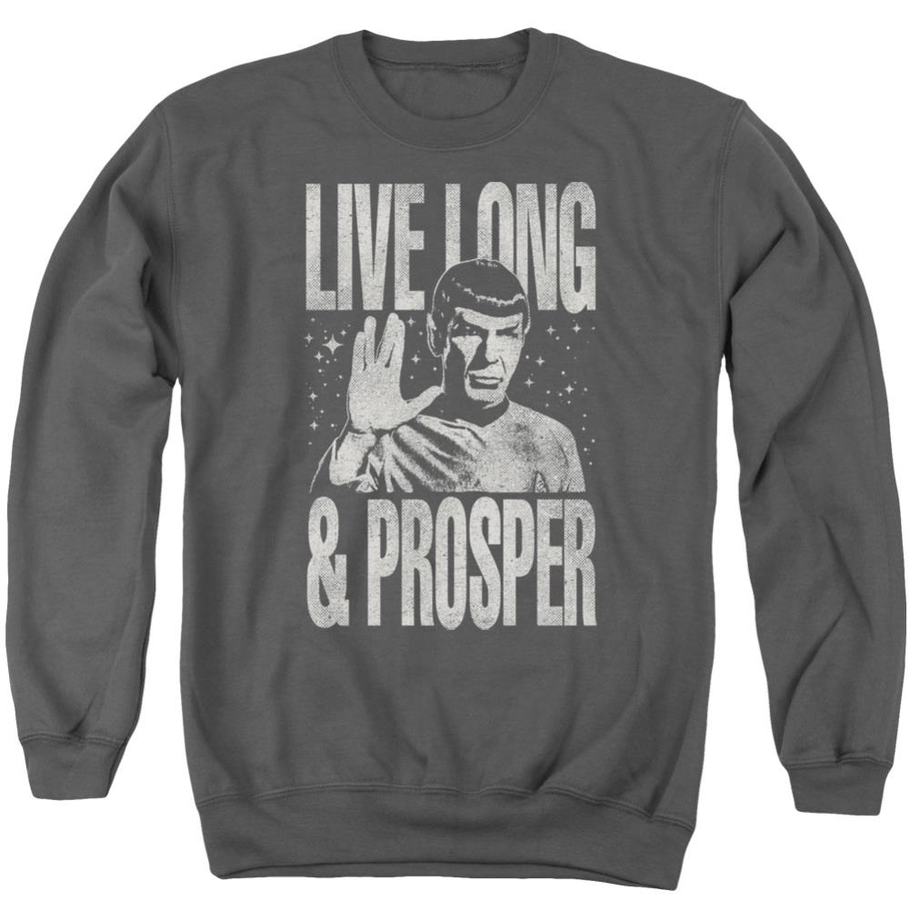 Star Trek Prosper Men's Crewneck 50 50 Poly Long-Sleeve T-Shirt