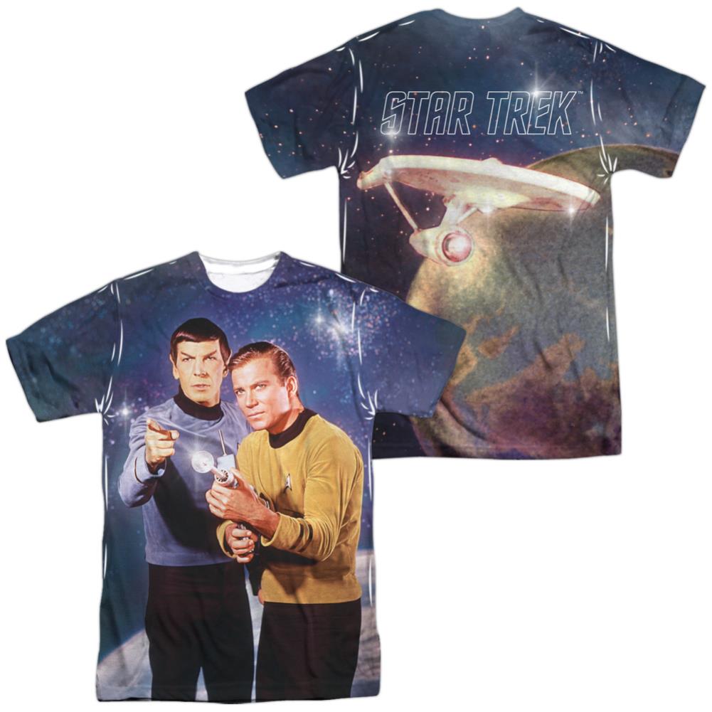 Star Trek Protectors (Front/Back Print) Men's Regular Fit Polyester Short-Sleeve T-Shirt