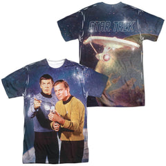 Star Trek Protectors (Front/Back Print) Men's Regular Fit Polyester Short-Sleeve T-Shirt
