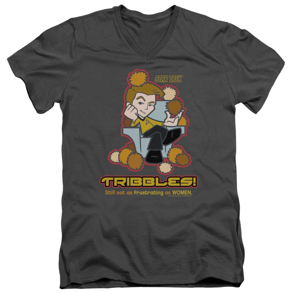 Star Trek Quogs Not As Frustrating Men's 30/1 Cotton Slim V-Neck T-Shirt