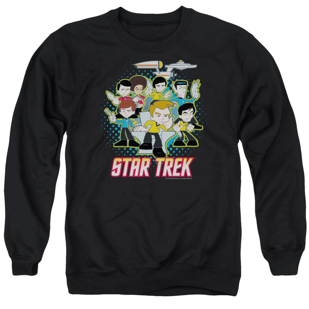 Star Trek Quogs Quogs Collage Men's Crewneck 50 50 Poly Long-Sleeve T-Shirt