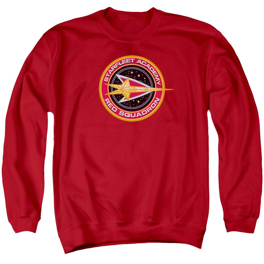Star Trek Red Squadron Men's Crewneck 50 50 Poly Long-Sleeve T-Shirt
