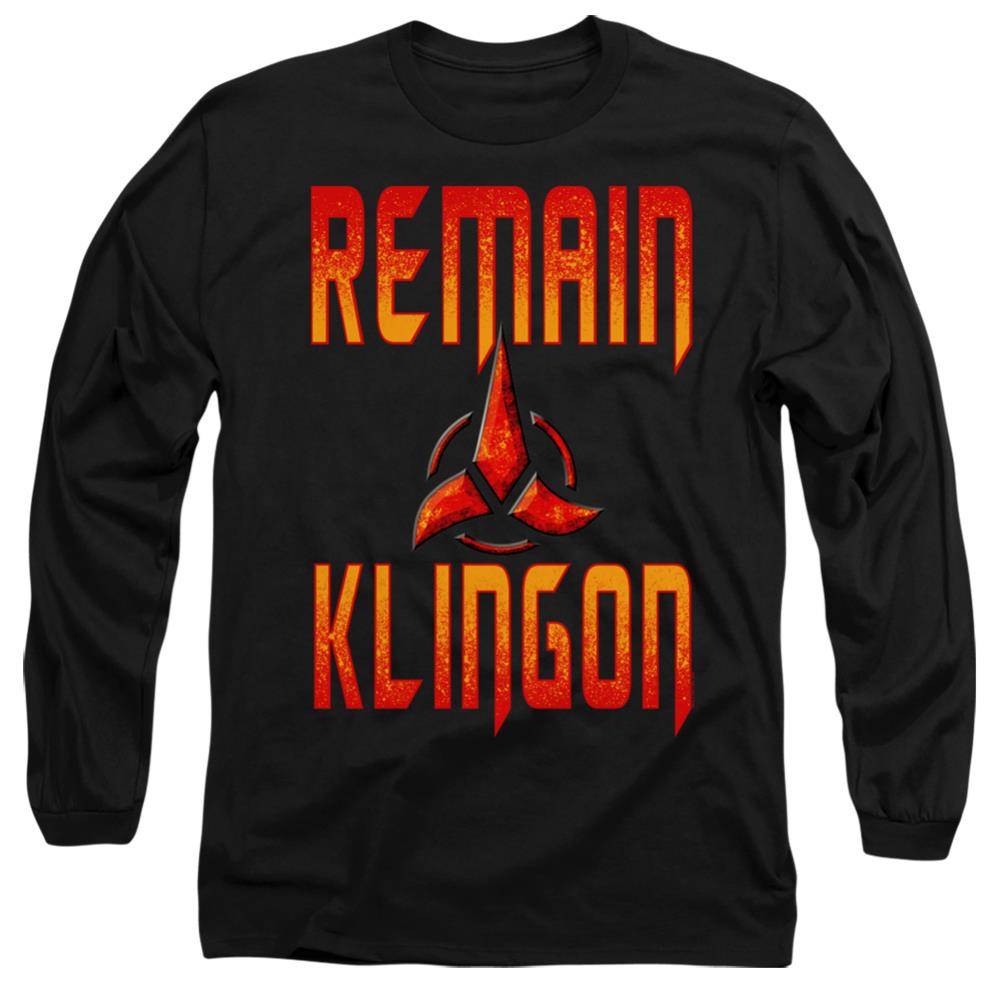 Star Trek Remain Klingon Men's 18/1 Cotton Long-Sleeve T-Shirt