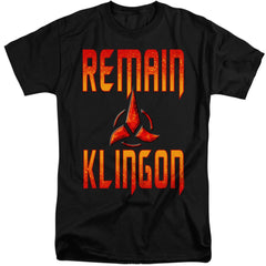 Star Trek Remain Klingon Men's 18/1 Tall Cotton Short-Sleeve T-Shirt