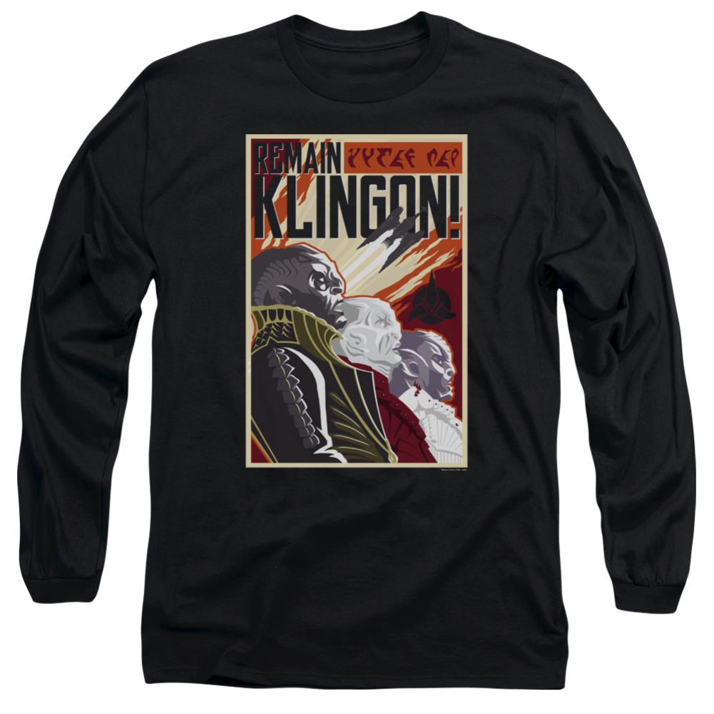 Star Trek Remain Klingson Poster Men's 18/1 Cotton Long-Sleeve T-Shirt