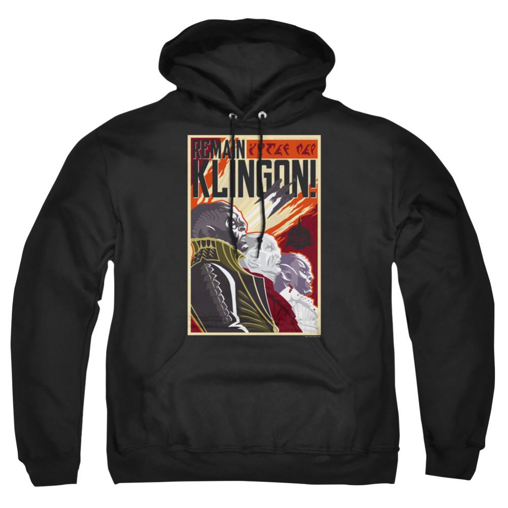 Star Trek Remain Klingson Poster Men's Pull-Over 75 25 Poly Hoodie