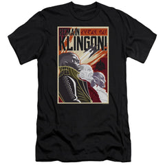 Star Trek Remain Klingson Poster Men's Ultra-Soft 30/1 Cotton Slim Short-Sleeve T-Shirt