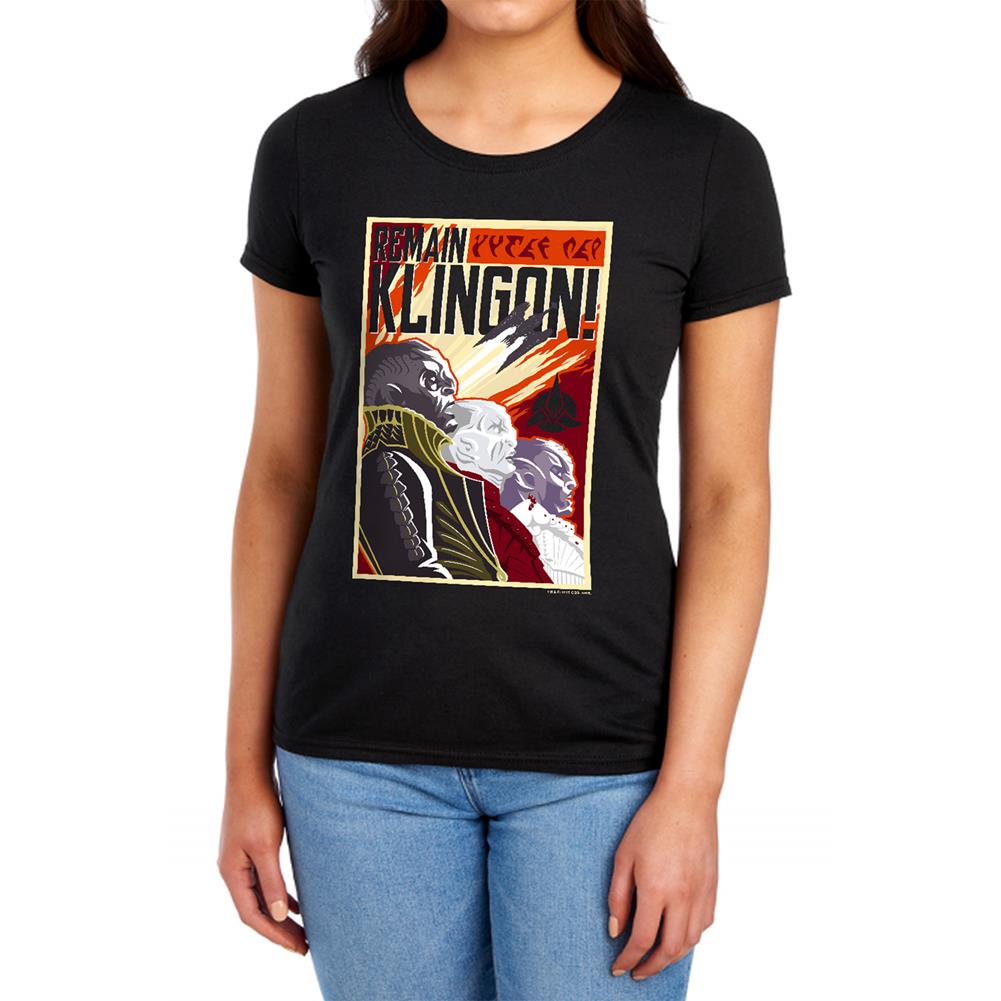 Star Trek Remain Klingson Poster Women's 18/1 Cotton Short-Sleeve T-Shirt