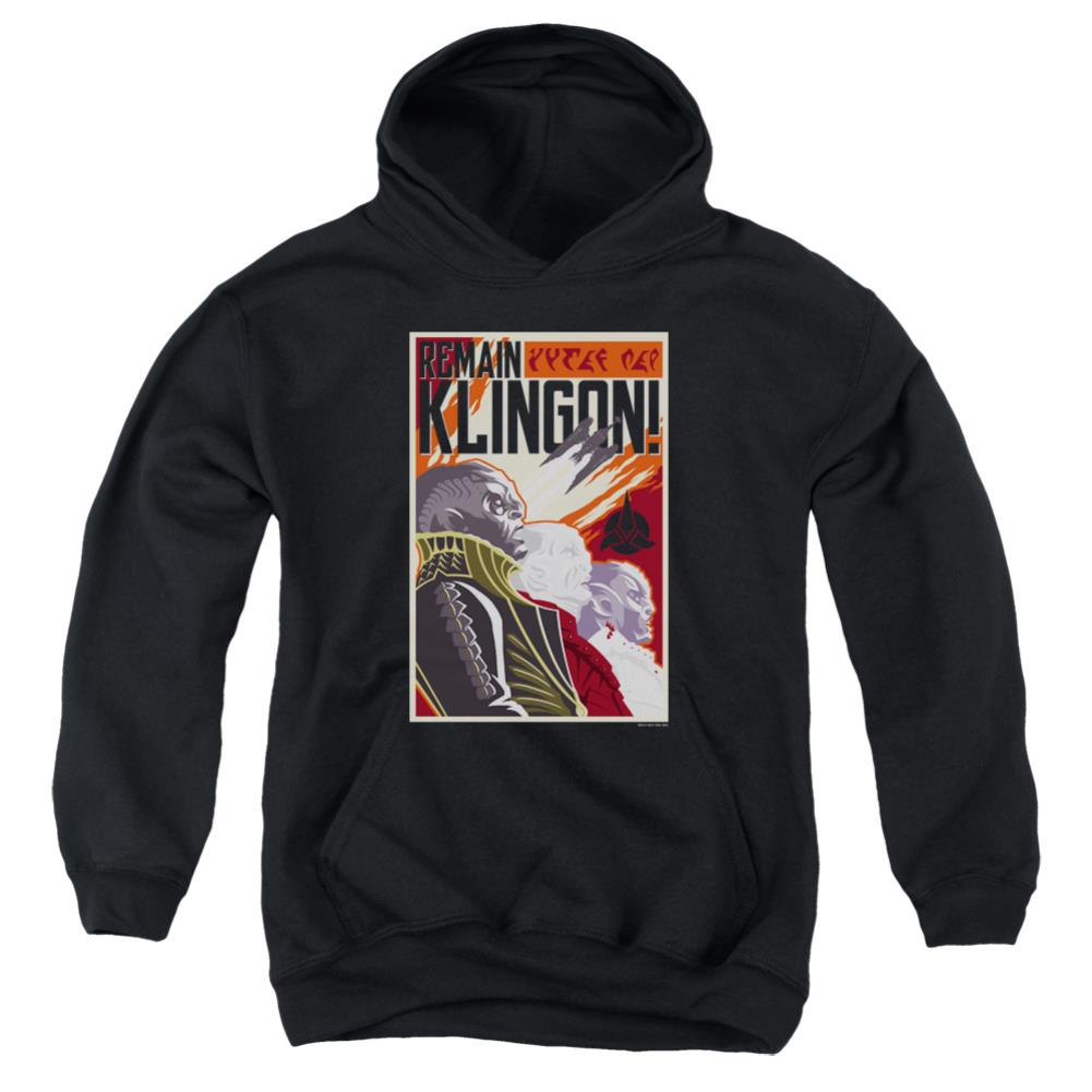 Star Trek Remain Klingson Poster Youth Cotton Poly Pull-Over Hoodie