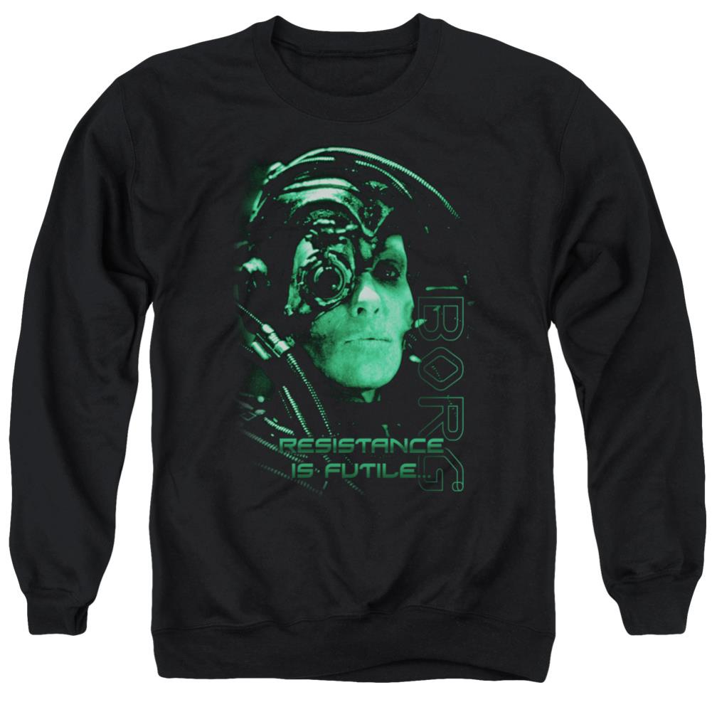 Star Trek Resistance Is Futile Men's Crewneck 50 50 Poly Long-Sleeve T-Shirt