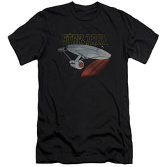Star Trek Retro Enterprise Men's Ultra-Soft 30/1 Cotton Slim Short-Sleeve T-Shirt