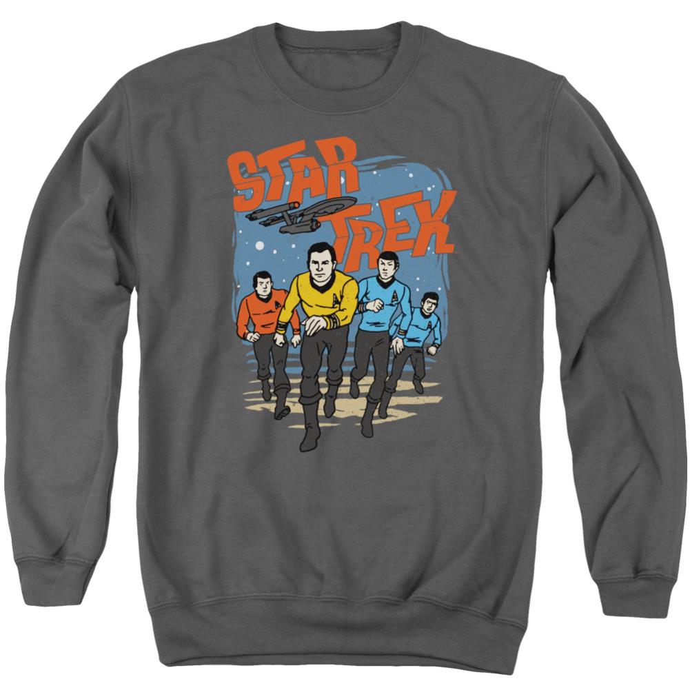 Star Trek Run Forward Men's Crewneck 50 50 Poly Long-Sleeve T-Shirt