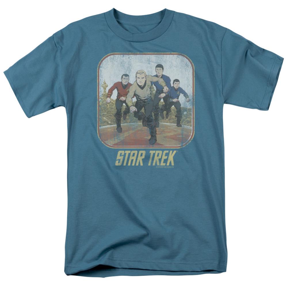 Star Trek Running Cartoon Crew Men's 18/1 Cotton Short-Sleeve T-Shirt
