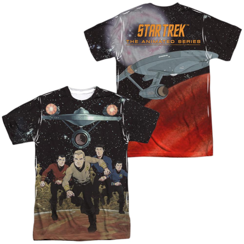 Star Trek Running (Front/Back Print) Men's Regular Fit Polyester Short-Sleeve T-Shirt