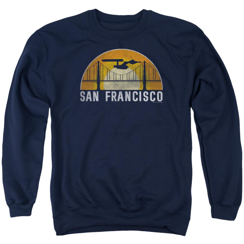 Star Trek San Francisco Trek Men's Crewneck 50 50 Poly Long-Sleeve T-Shirt