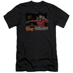 Star Trek Say What Men's Ultra-Soft 30/1 Cotton Slim Short-Sleeve T-Shirt