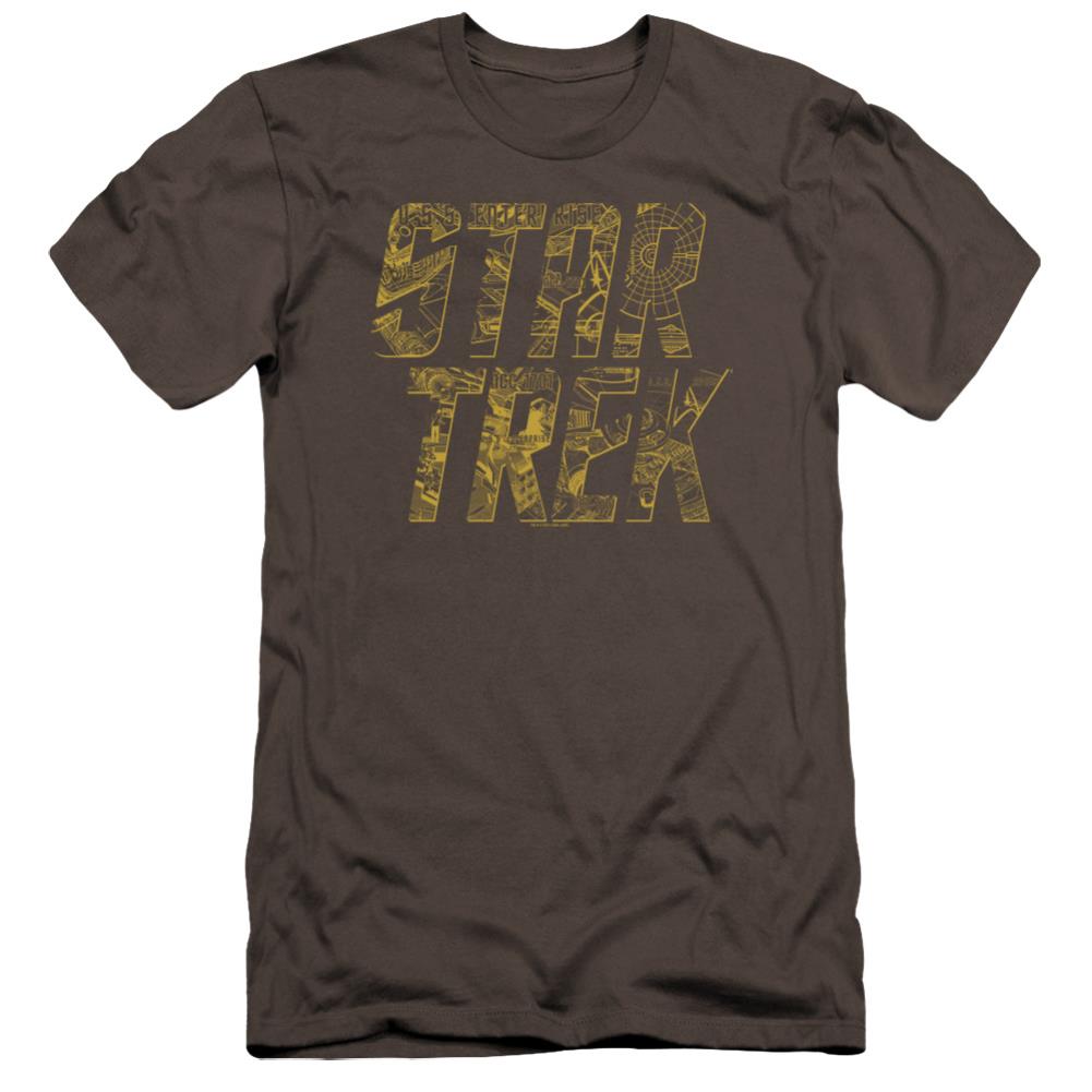 Star Trek Schematic Logo Men's Ultra-Soft 30/1 Cotton Slim Short-Sleeve T-Shirt