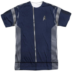 Star Trek Science Uniform (Front/Back Print) Men's Regular Fit Polyester Short-Sleeve T-Shirt