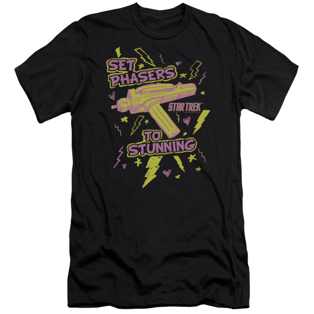 Star Trek Set Phasers Men's Ultra-Soft 30/1 Cotton Slim Short-Sleeve T-Shirt
