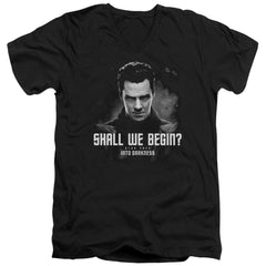 Star Trek Shall We Begin Men's 30/1 Cotton Slim V-Neck T-Shirt