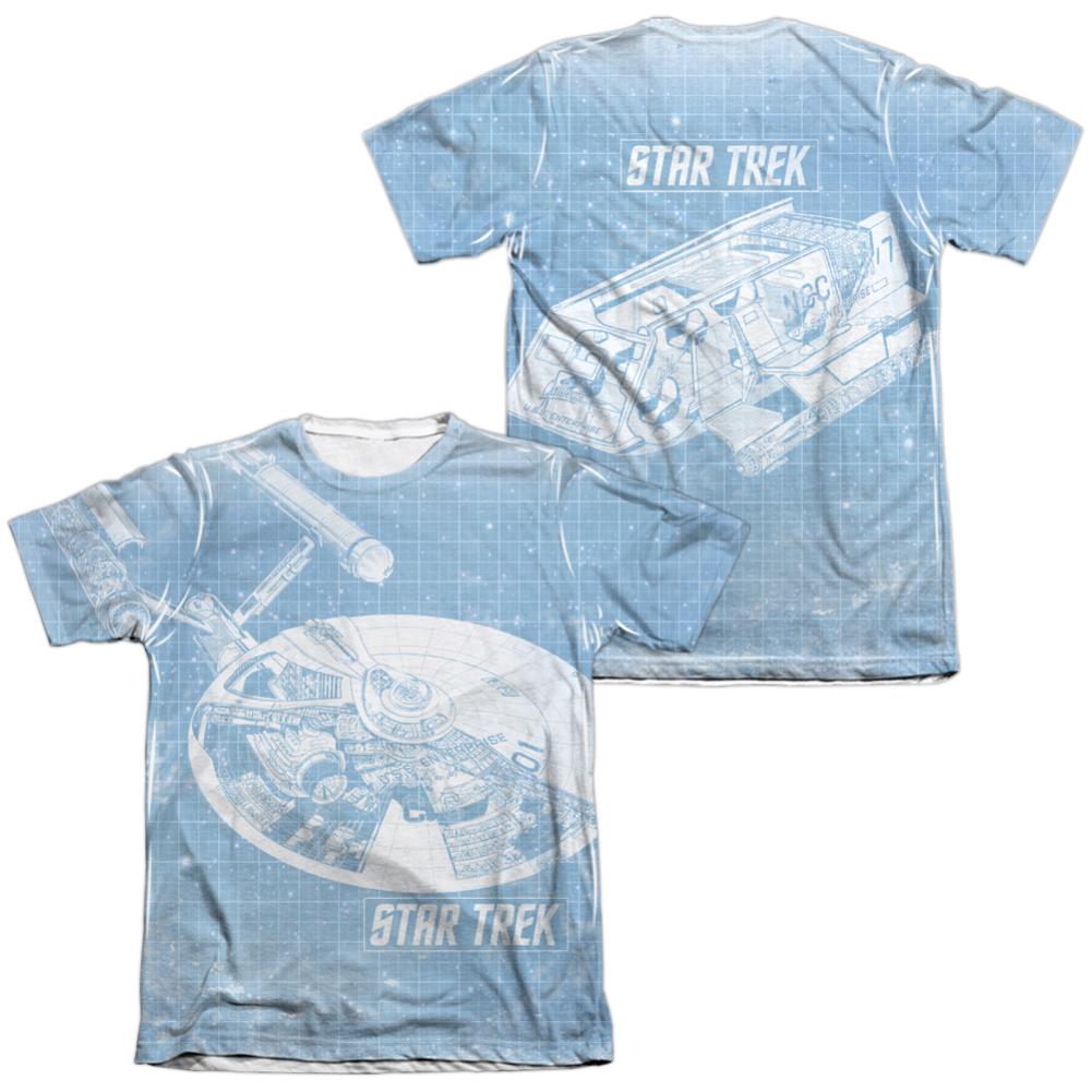 Star Trek Ship's Blueprint (Front/Back Print) Men's Regular Fit Poly Cotton Short-Sleeve T-Shirt