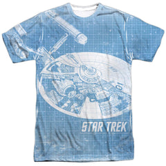 Star Trek Ship's Blueprint Men's Regular Fit Polyester Short-Sleeve T-Shirt
