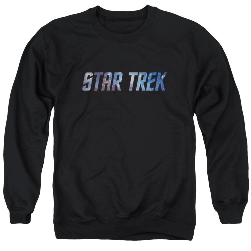 Star Trek Space Logo Men's Crewneck 50 50 Poly Long-Sleeve T-Shirt