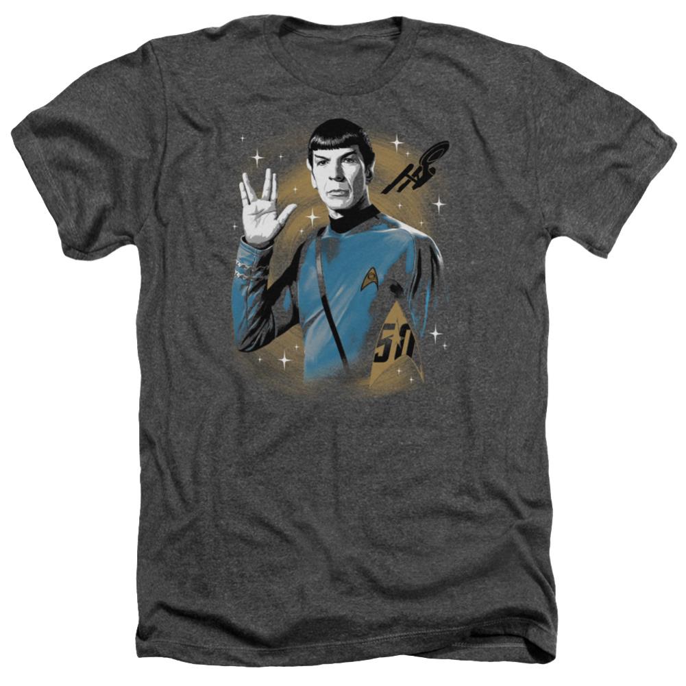 Star Trek Space Prosper Men's 30/1 Heather 60 40 Poly Short-Sleeve T-Shirt