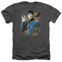 Star Trek Space Prosper Men's 30/1 Heather 60 40 Poly Short-Sleeve T-Shirt