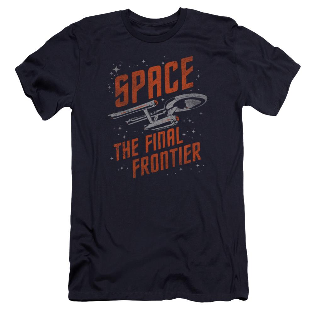 Star Trek Space Travel Men's Ultra-Soft 30/1 Cotton Slim Short-Sleeve T-Shirt