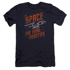 Star Trek Space Travel Men's Ultra-Soft 30/1 Cotton Slim Short-Sleeve T-Shirt