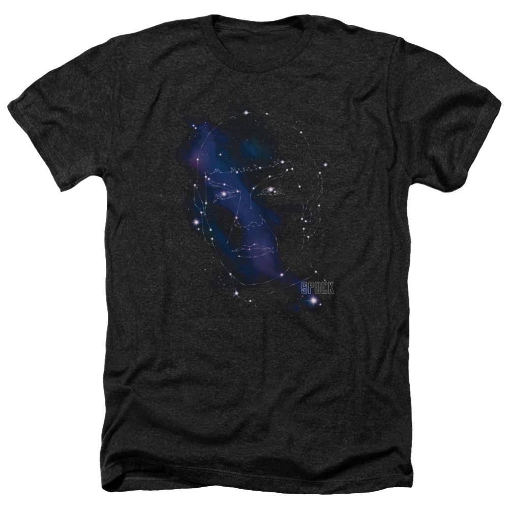 Star Trek Spock Constellations Men's 30/1 Heather 60 40 Poly Short-Sleeve T-Shirt