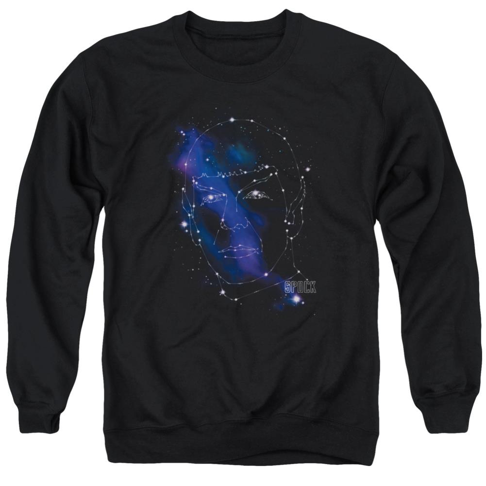 Star Trek Spock Constellations Men's Crewneck 50 50 Poly Long-Sleeve T-Shirt
