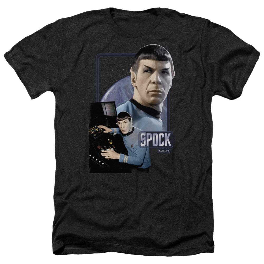 Star Trek Spock Men's 30/1 Heather 60 40 Poly Short-Sleeve T-Shirt