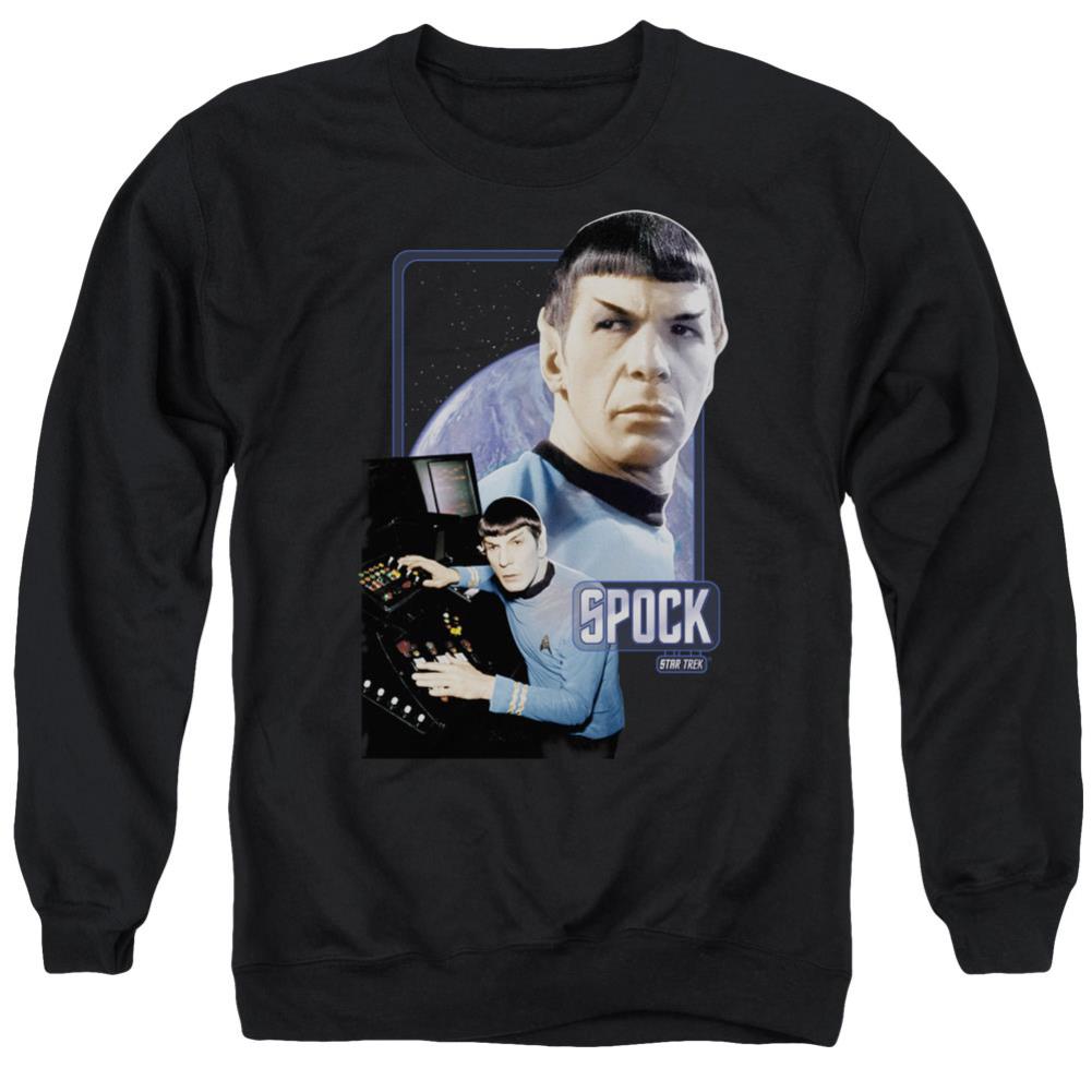 Star Trek Spock Men's Crewneck 50 50 Poly Long-Sleeve T-Shirt