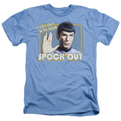 Star Trek Spock Out Men's 30/1 Heather 60 40 Poly Short-Sleeve T-Shirt