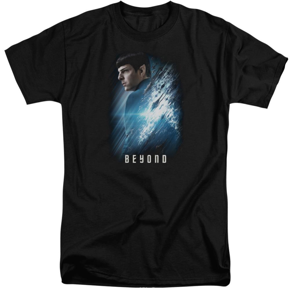 Star Trek Spock Poster Men's 18/1 Tall Cotton Short-Sleeve T-Shirt