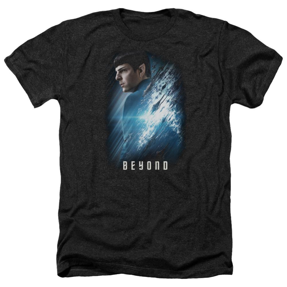 Star Trek Spock Poster Men's 30/1 Heather 60 40 Poly Short-Sleeve T-Shirt