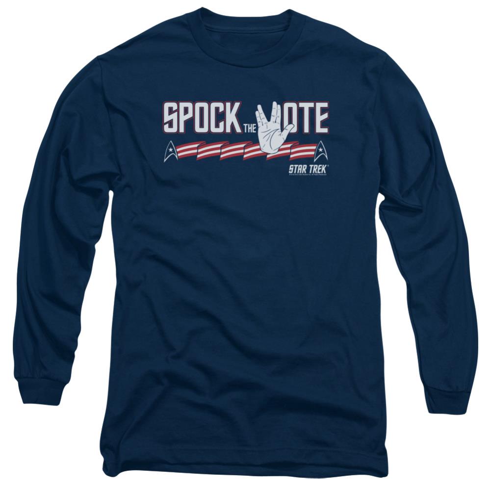 Star Trek Spock The Vote Men's 18/1 Cotton Long-Sleeve T-Shirt