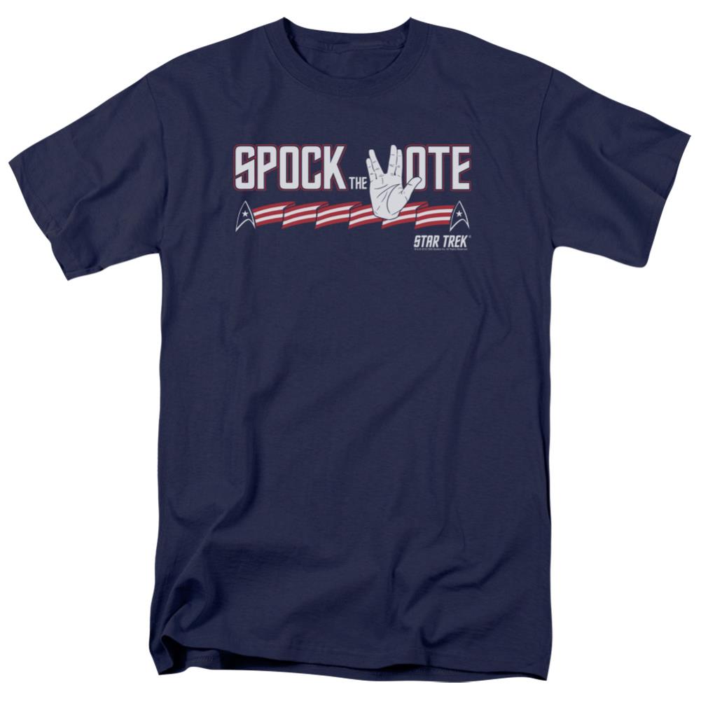 Star Trek Spock The Vote Men's 18/1 Cotton Short-Sleeve T-Shirt