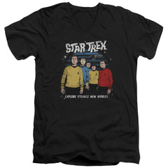 Star Trek Stange New World Men's 30/1 Cotton Slim V-Neck T-Shirt