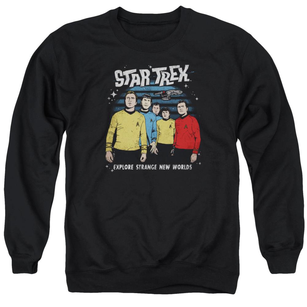 Star Trek Stange New World Men's Crewneck 50 50 Poly Long-Sleeve T-Shirt