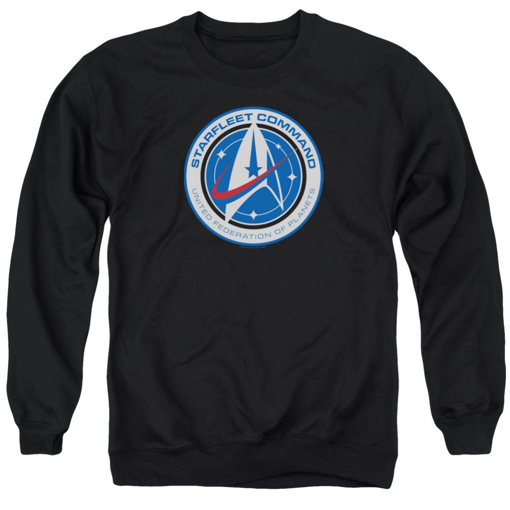 Star Trek Starfleet Command Men's Crewneck 50 50 Poly Long-Sleeve T-Shirt