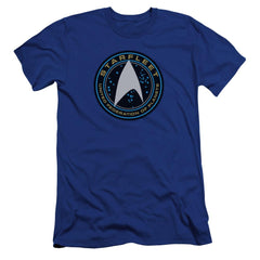 Star Trek Starfleet Patch Men's Ultra-Soft 30/1 Cotton Slim Short-Sleeve T-Shirt