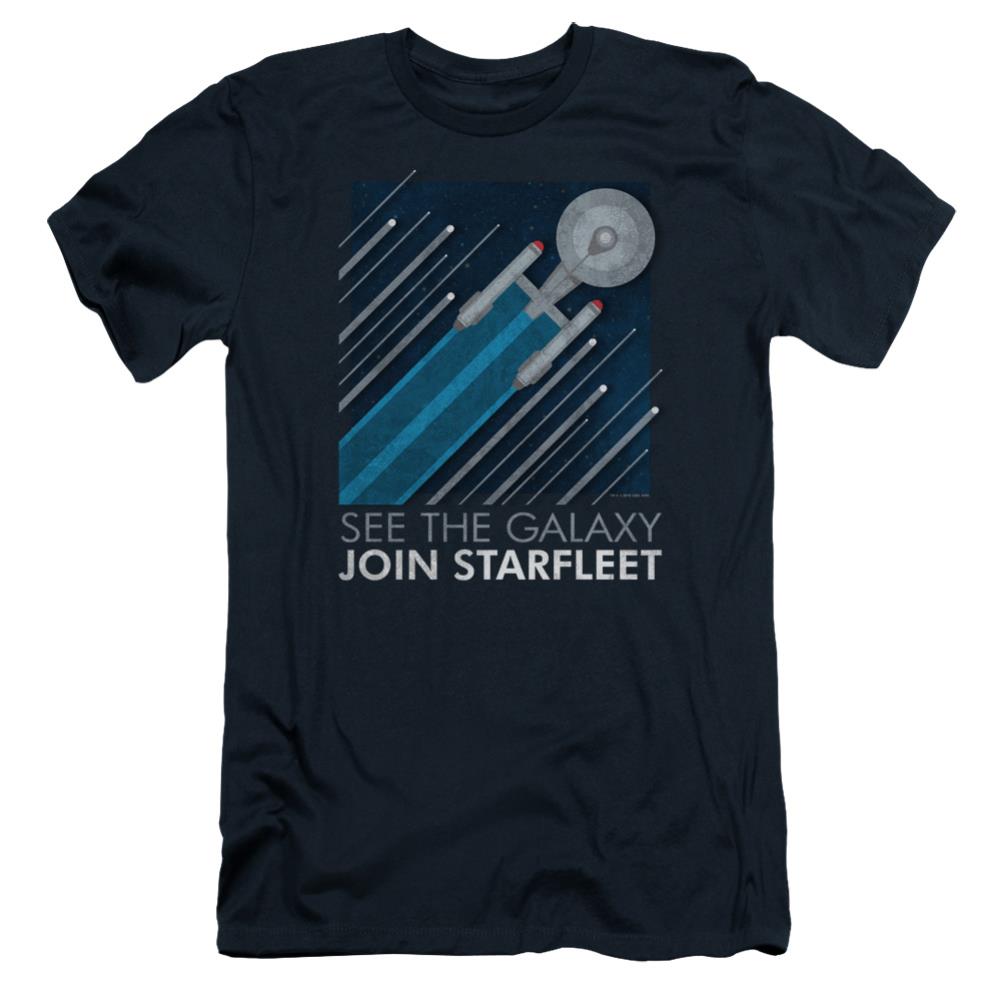 Star Trek Starfleet Recruitment Poster Men's Ultra-Soft 30/1 Cotton Slim Short-Sleeve T-Shirt