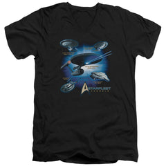 Star Trek Starfleet Vessels Men's 30/1 Cotton Slim V-Neck T-Shirt