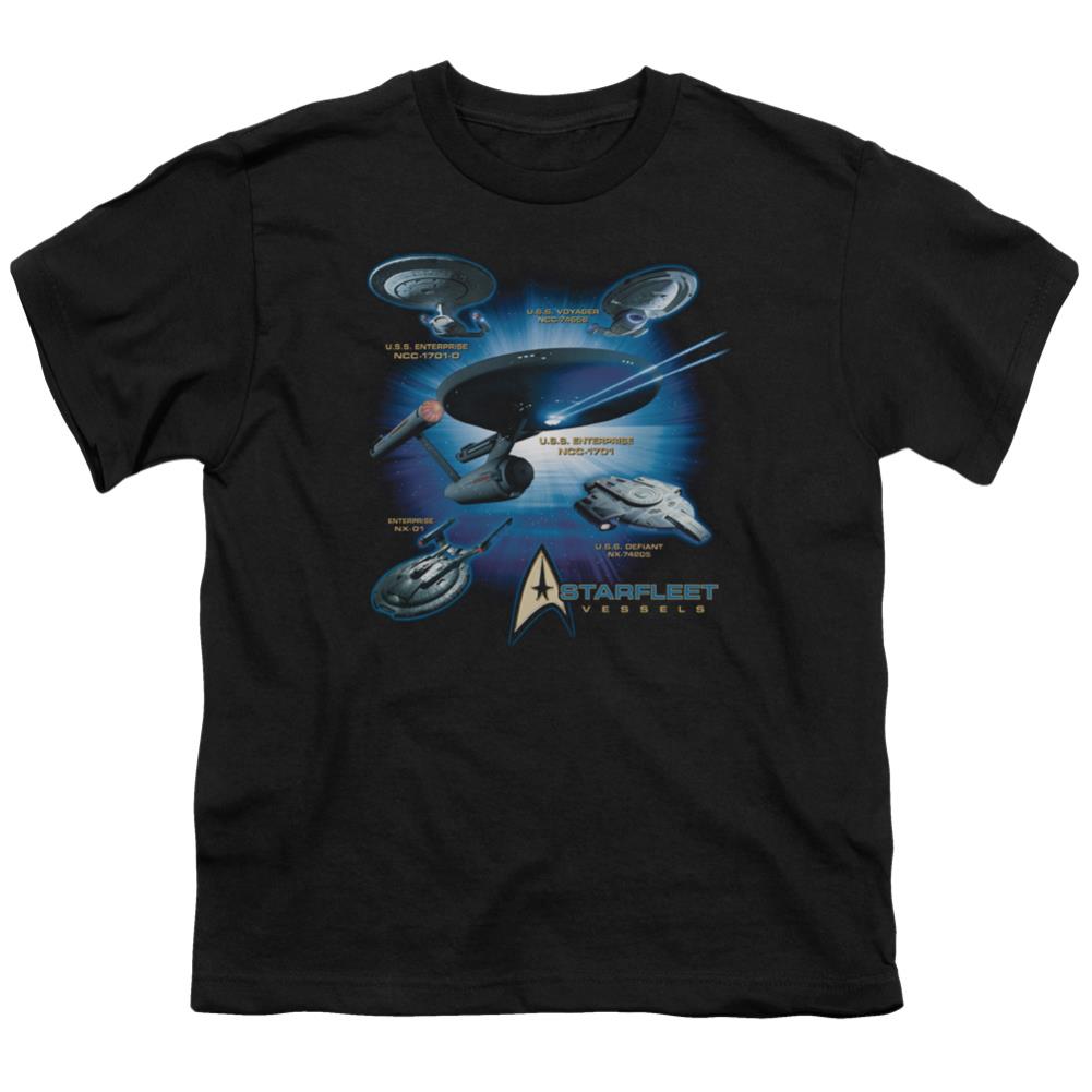 Star Trek Starfleet Vessels Youth 18/1 100% Cotton Short-Sleeve T-Shirt