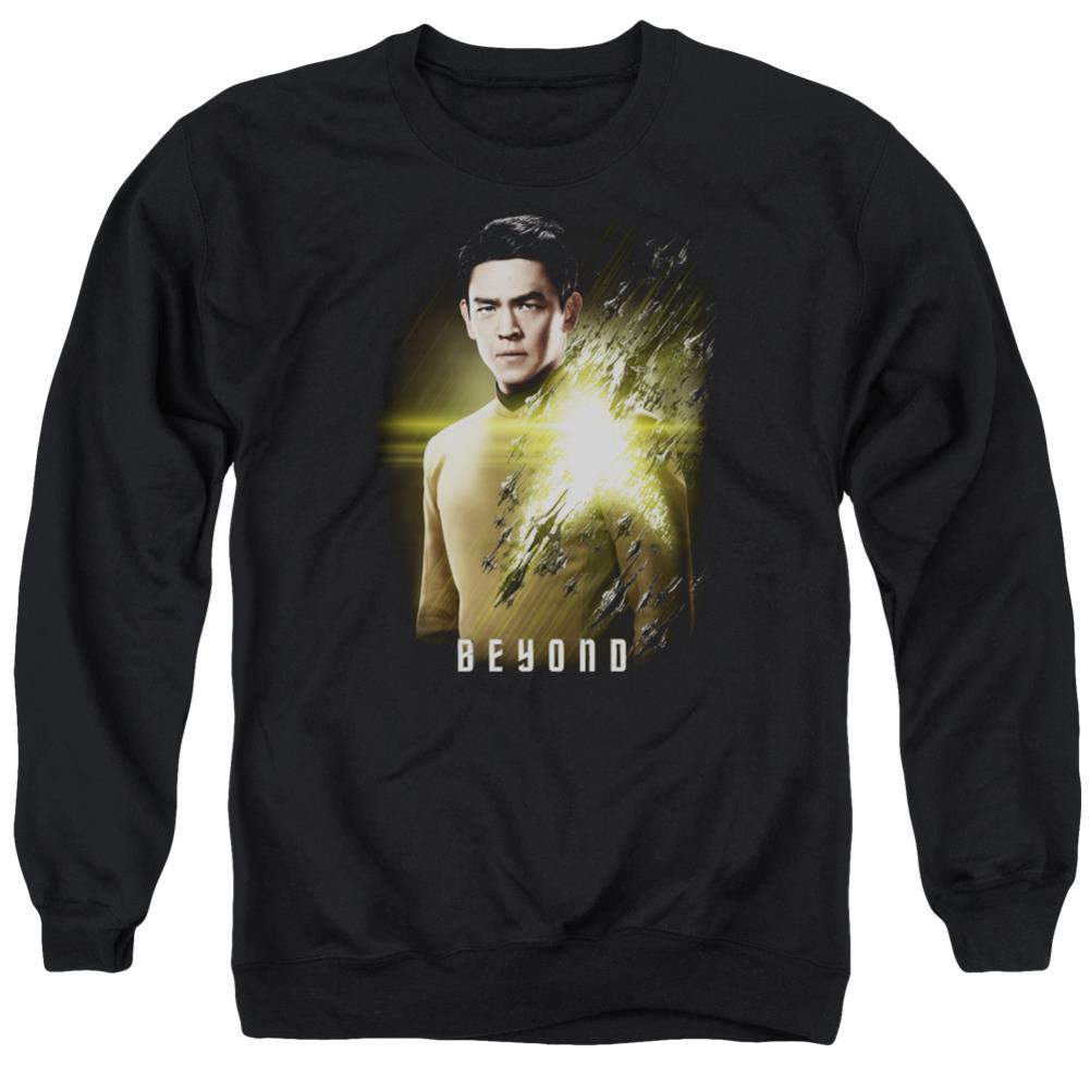 Star Trek Sulu Poster Men's Crewneck 50 50 Poly Long-Sleeve T-Shirt