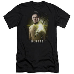 Star Trek Sulu Poster Men's Ultra-Soft 30/1 Cotton Slim Short-Sleeve T-Shirt